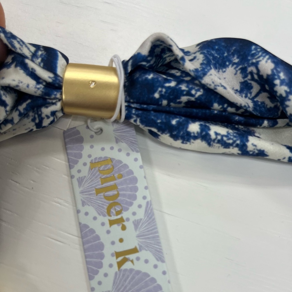 NWT ⚜️🩵💙⚜️ Piper K gorgeous blue tones adjustable scarf necklace - Picture 14 of 14